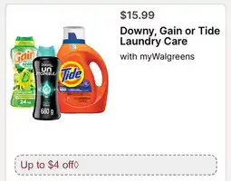 Walgreens Downy, Gain or Tide Laundry Care offer
