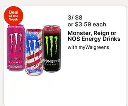 Walgreens Monster / Reign / NOS Energy Drinks offer