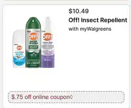 Walgreens Off! Insect Repellent offer