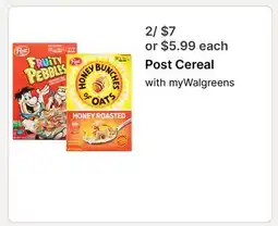 Walgreens Post Cereal offer
