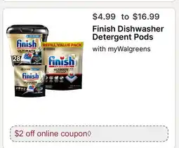 Walgreens Finish Dishwasher Detergent Pods offer