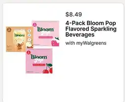 Walgreens 4-Pack Bloom Pop Flavored Sparkling Beverages offer