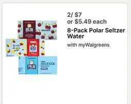 Walgreens 8-Pack Polar Seltzer Water offer