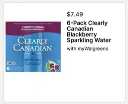 Walgreens 6-Pack Clearly Canadian Blackberry Sparkling Water offer