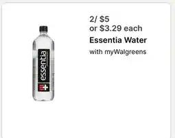 Walgreens Essentia Water offer