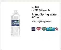 Walgreens Primo Spring Water offer