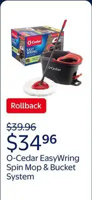 Walmart O-Cedar EasyWring Spin Mop & Bucket System offer