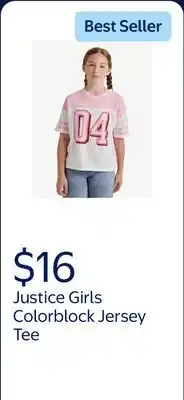 Walmart Justice Girls Colorblock Jersey Tee offer
