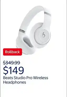 Walmart Beats Studio Pro Wireless Headphones - Matte White offer