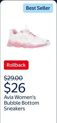 Walmart Avia Women's Bubble Bottom Sneakers offer