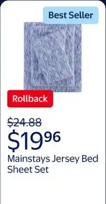 Walmart Mainstays Extra Soft Jersey Bed Sheet Set offer