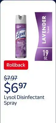 Walmart Lysol Disinfectant Spray, Sanitizing and Antibacterial Spray, Lavender & Cotton Blossom offer