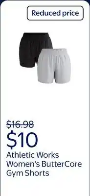 Walmart Athletic Works Women's and Women's Plus ButterCore Soft Performance Gym Shorts offer