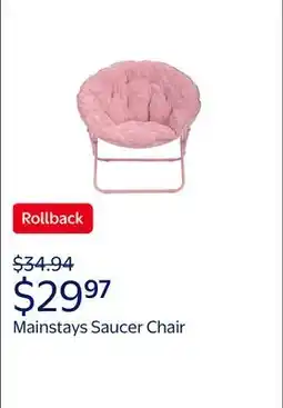 Walmart Mainstays Saucer Chair for Kids and Teens, Pink offer