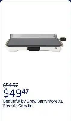 Walmart Beautiful XL Electric Griddle 12 x 22, Non-stick, White Icing by Drew Barrymore offer