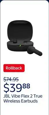 Walmart JBL Vibe Flex 2 - True Wireless Earbuds - Black offer