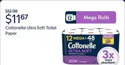 Walmart Cottonelle Ultra Soft Toilet Paper, Strong Toilet Tissue offer