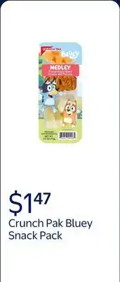Walmart Crunch Pak Snack Featuring Bluey with Fresh Sliced Peeled Apples, Pretzels, and Cheese offer