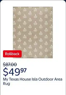 Walmart My Texas House Isla Outdoor Area Rug offer