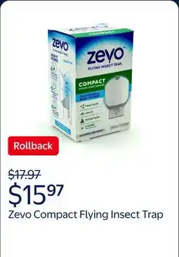 Walmart Zevo Compact Flying Insect Trap - 1 Plug In Device & 1 Cartridge offer