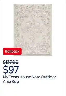 Walmart My Texas House Nora Outdoor Area Rug offer