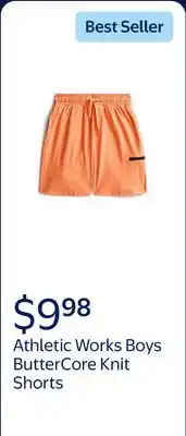 Walmart Athletic Works Boys ButterCore Knit Shorts offer