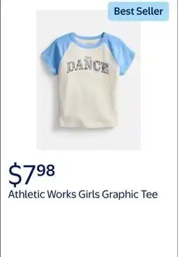 Walmart Athletic Works Girls Active Graphic Tee with Short Sleeves offer
