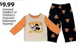 Aldi Licensed Toddlers' or Children's Character Halloween Pajamas offer
