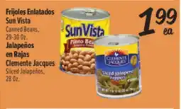El Super Sun Vista Canned Beans, 29-30 Oz., Clemente Jacques Sliced Jalapeños offer