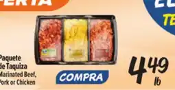 El Super Marinated Beef, Pork or Chicken offer
