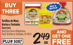 El Super King Size Corn or Riquisimas Flour Tortillas or Tostadas offer