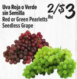 El Super Red or Green Pearletts Seedless Grape offer