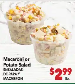 Vallarta Supermarkets Macaroni or Potato Salad/ENSAЛАDАS DE PAPA Y MACARRON offer