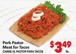 Vallarta Supermarkets Pork Pastor Meat for Tacos / CARNE AL PASTOR PARA TACOS offer
