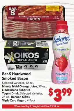 Vallarta Supermarkets Bar-S Hardwood Smoked Bacon offer