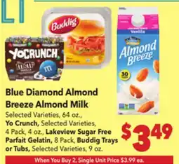 Vallarta Supermarkets Blue Diamond Almond Breeze Almond Milk offer