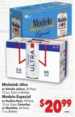 Vallarta Supermarkets Michelob Ultra offer