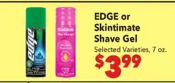 Vallarta Supermarkets EDGE or Skintimate Shave Gel offer