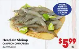 Vallarta Supermarkets Head-On Shrimp / CAMARON CON CABEZA offer