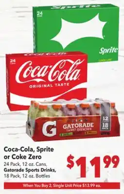 Vallarta Supermarkets Coca-Cola, Sprite or Coke Zero offer