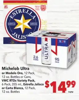 Vallarta Supermarkets Michelob Ultra or Modelo Oro offer