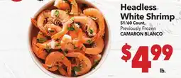 Vallarta Supermarkets Headless White Shrimp/CAMARON BLANCO offer