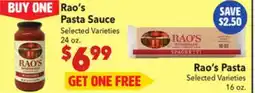 Vallarta Supermarkets Rao's Pasta Sauce offer