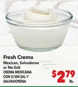 Vallarta Supermarkets Fresh Crema Mexican, Salvadoran or No-Salt / CREMA MEXICANA CON O SIN SALY SALVADORENA offer