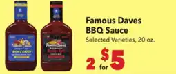 Vallarta Supermarkets Famous Daves BBQ Sauce offer