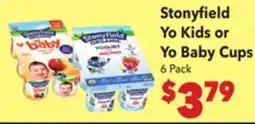 Vallarta Supermarkets Stonyfield Yo Kids or Yo Baby Cups offer