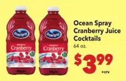 Vallarta Supermarkets Ocean Spray Cranberry Juice Cocktails offer