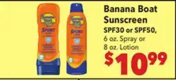 Vallarta Supermarkets Banana Boat Sunscreen offer