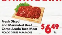 Vallarta Supermarkets Fresh Diced and Marinated Beef Carne Asada Taco Meat / PICHADO DE RES PARA TACOS offer