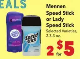 Vallarta Supermarkets Mennen Speed Stick or Lady Speed Stick offer